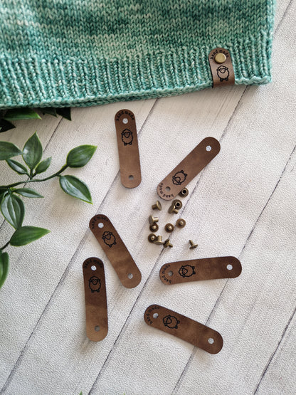 Sheep faux leather tags