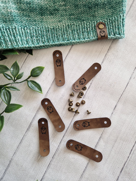 Sheep faux leather tags